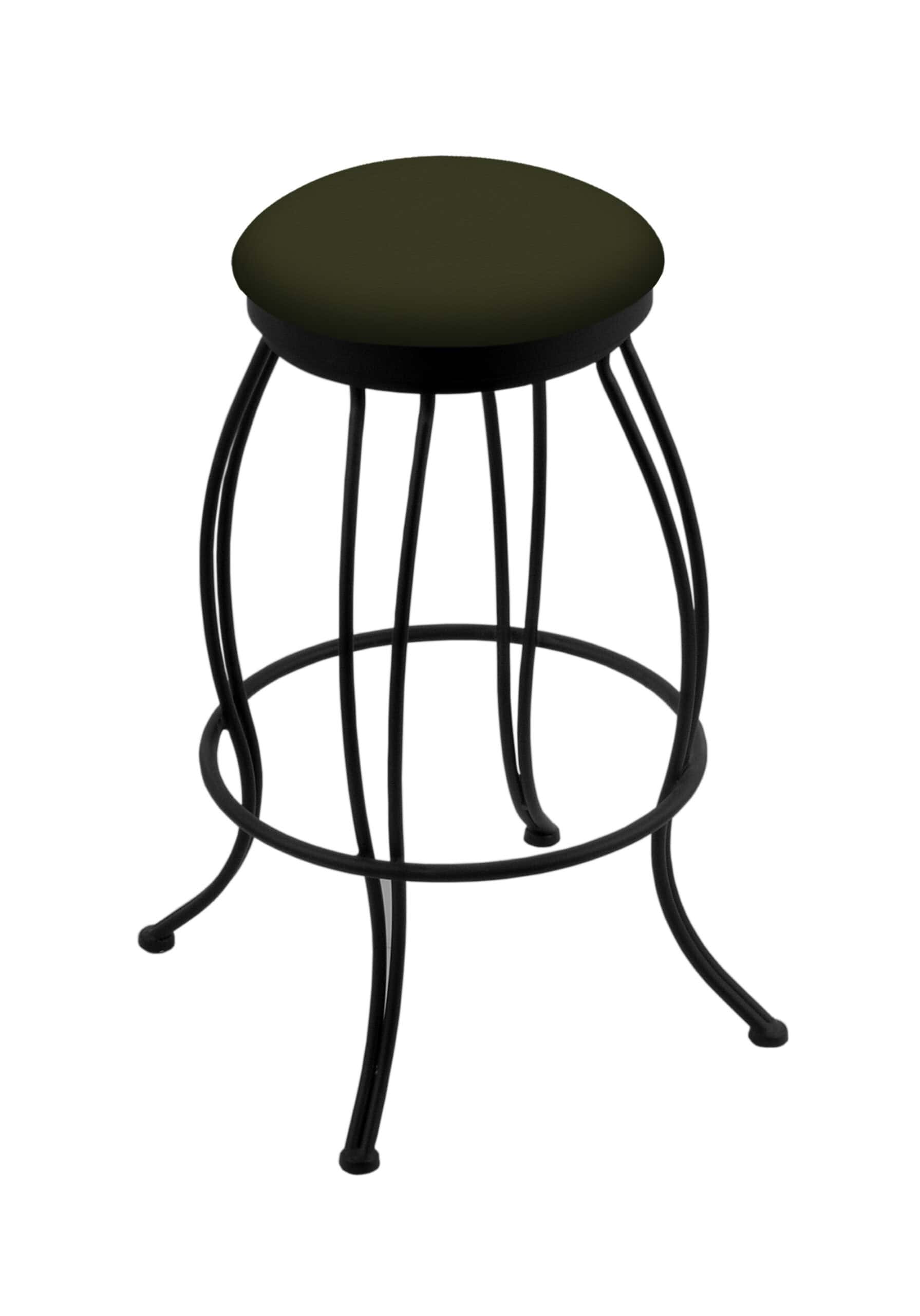 30-Inch Backless Bar Stool with Steel Frame, Black Wrinkle Finish, Canter Pine Seat, and Curved Wire Base 4 30-Inch Backless Bar Stool with Steel Frame, Black Wrinkle Finish, Canter Pine Seat, and Curved Wire Base