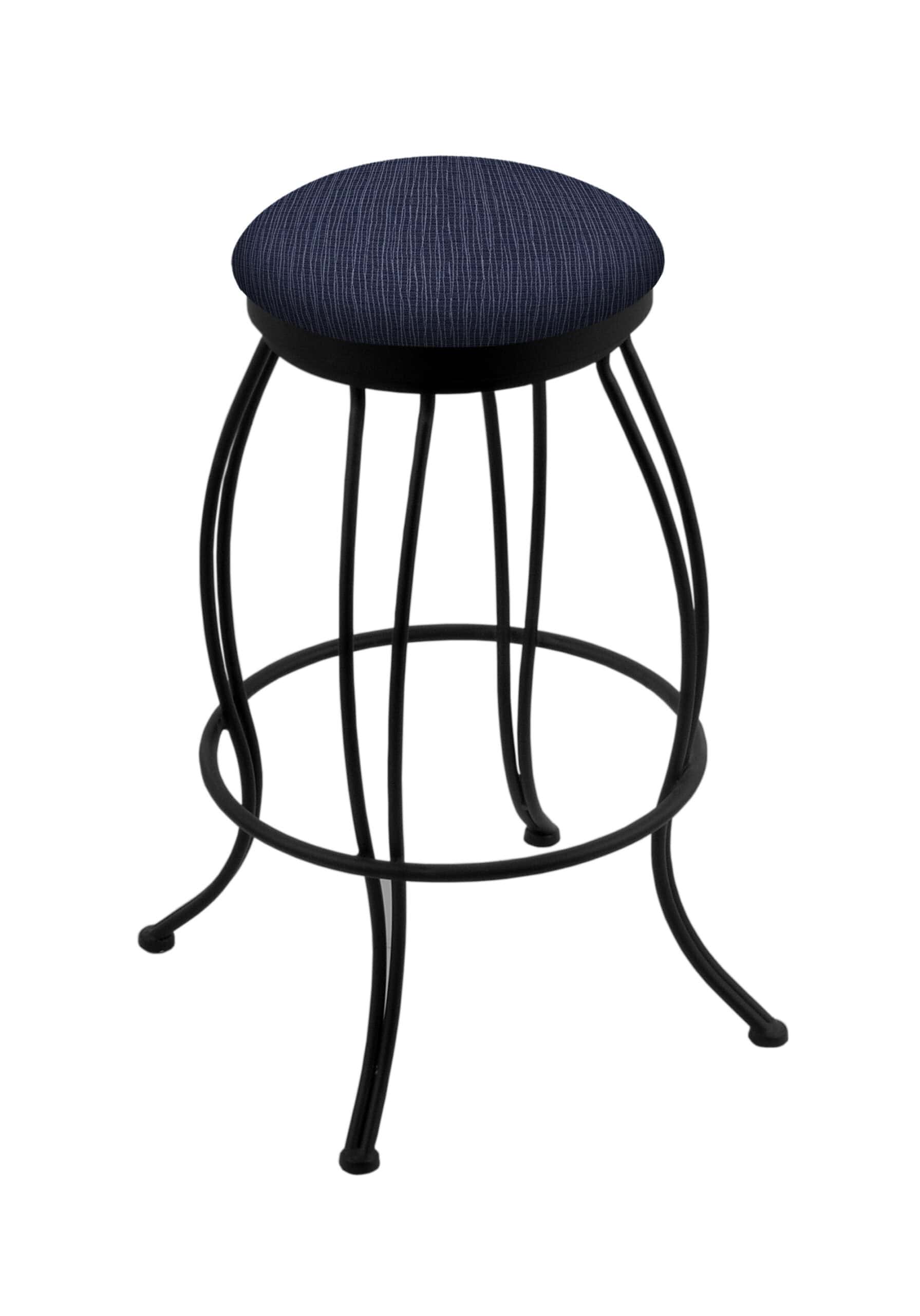 30-Inch Backless Bar Stool with Steel Frame, Black Wrinkle Finish, Graph Anchor Seat, and Curved Wire Base 4 30-Inch Backless Bar Stool with Steel Frame, Black Wrinkle Finish, Graph Anchor Seat, and Curved Wire Base