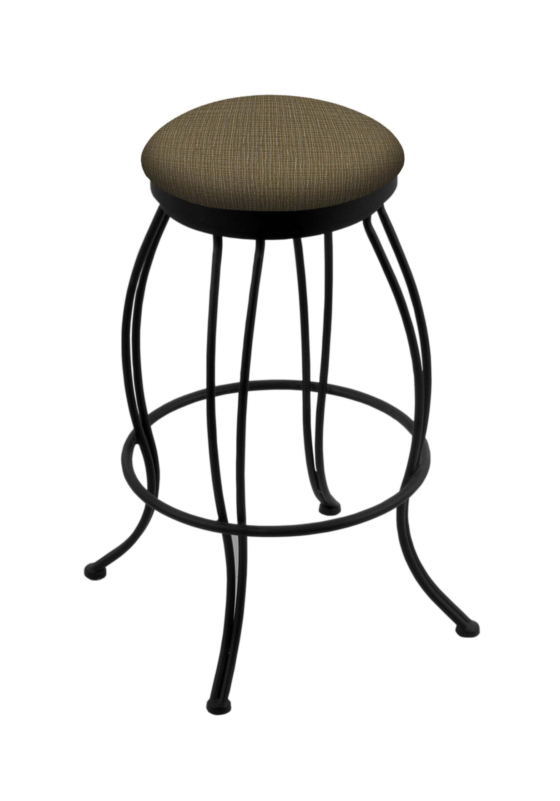 30-Inch Backless Bar Stool with Steel Frame, Black Wrinkle Finish, Graph Cork Seat, and Curved Wire Base 4 30-Inch Backless Bar Stool with Steel Frame, Black Wrinkle Finish, Graph Cork Seat, and Curved Wire Base