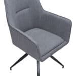 Mid-Century Modern Gray Dining Chairs with Armrests (Set of 2)