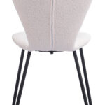 Mid-Century Modern Ivory Dining Chair, Stackable, Steel Frame (Set of 2)