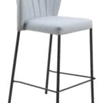Gray Stackable Counter Stool with Faux Leather and Tufted Seat (Set of 2) 9 Gray Stackable Counter Stool with Faux Leather and Tufted Seat (Set of 2)