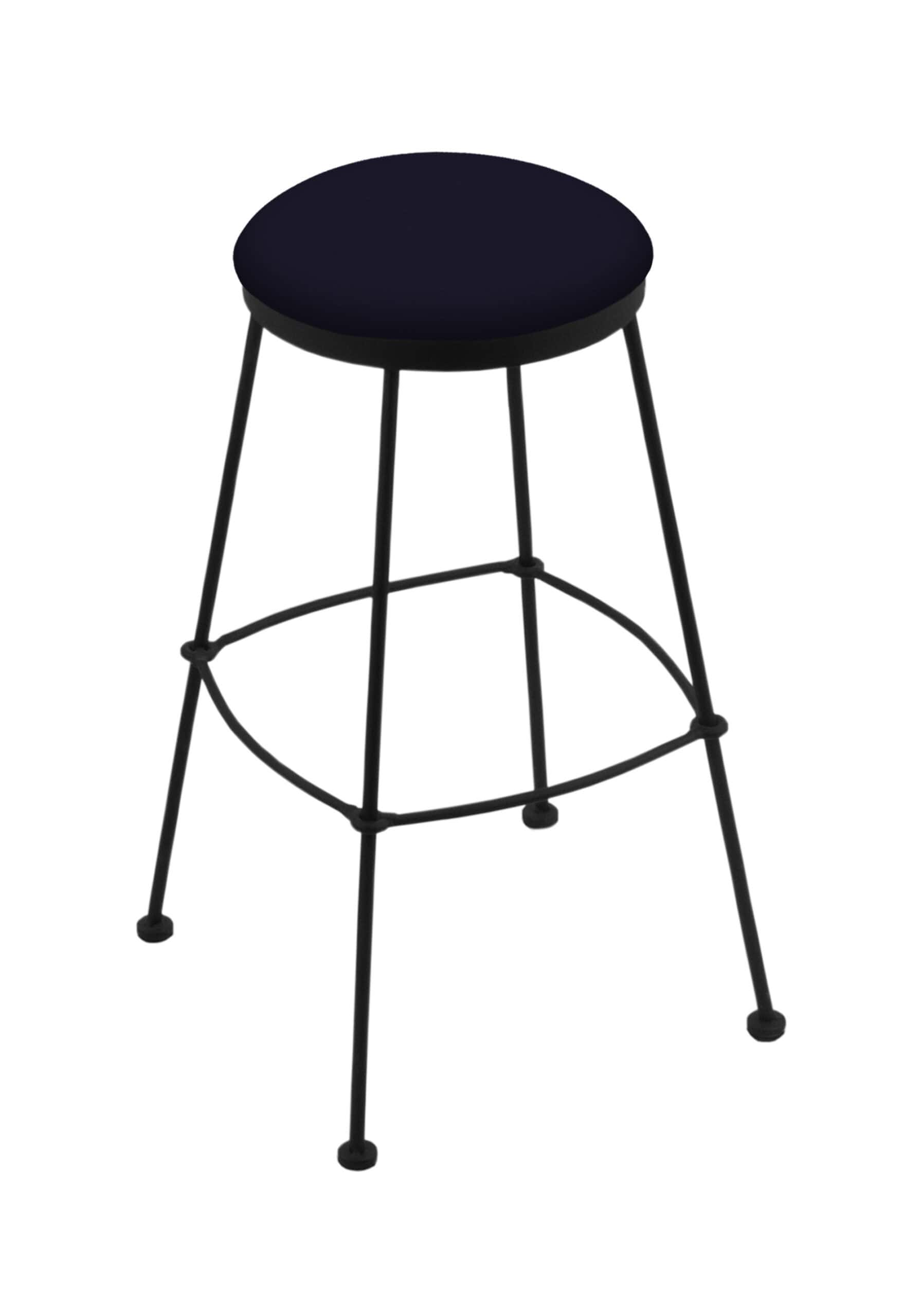 30-Inch Backless Bar Stool with Steel Frame, Black Wrinkle Finish, Canter Twilight Seat, and Tapered Wire-Leg Base 4 30-Inch Backless Bar Stool with Steel Frame, Black Wrinkle Finish, Canter Twilight Seat, and Tapered Wire-Leg Base