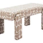 Gray Upholstered Bench with Wood Frame and Rubber Feet Protection 10 Gray Upholstered Bench with Wood Frame and Rubber Feet Protection