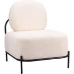 Teddy Fabric Accent Chair with Powder-Coated Steel Legs