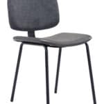 Gray Dining Room Chairs with Faux Leather and Steel Legs (Set of 2) 14 Gray Dining Room Chairs with Faux Leather and Steel Legs (Set of 2)