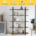 Industrial 3/5-Tier Bookcase with Metal Frame and Open Shelves