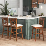 30 Inch Swivel Bar Stool with Padded Seat and Backrest