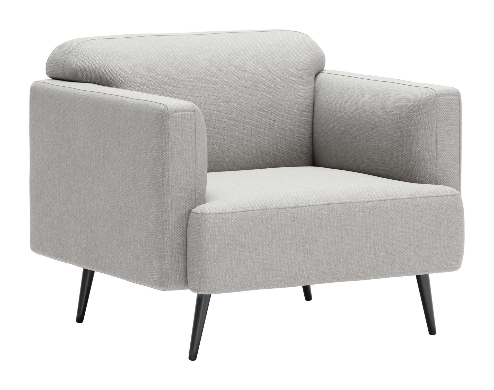 Light Gray Armchair with Modern Design and Pine Wood Legs 3 Light Gray Armchair with Modern Design and Pine Wood Legs - Image 3