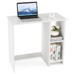 Compact White Home Office Desk with 2 Shelves 10 Compact White Home Office Desk with 2 Shelves