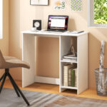 Compact White Home Office Desk with 2 Shelves 13 Compact White Home Office Desk with 2 Shelves