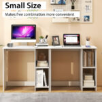 Compact White Home Office Desk with 2 Shelves 14 Compact White Home Office Desk with 2 Shelves