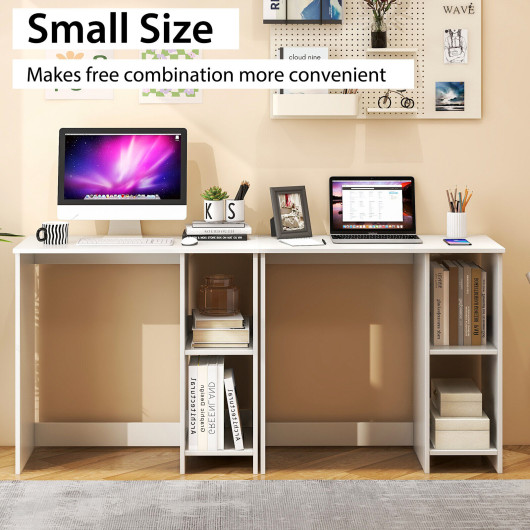 Compact White Home Office Desk with 2 Shelves 7 Compact White Home Office Desk with 2 Shelves - Image 7