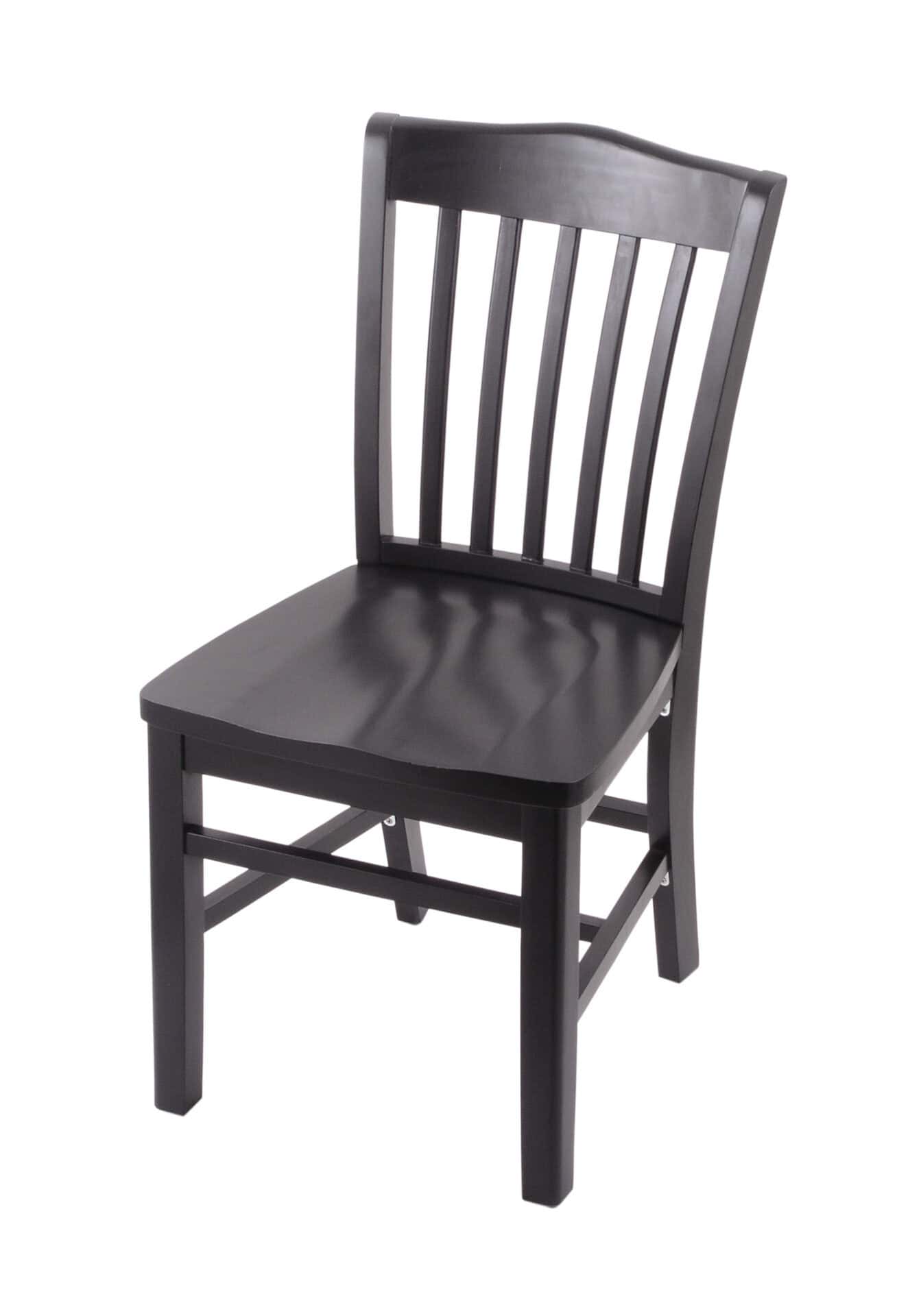 Hampton 18-Inch Wood Chair with Black Finish, Black Wood Seat, and Jailhouse Back 1 Hampton 18-Inch Wood Chair with Black Finish, Black Wood Seat, and Jailhouse Back