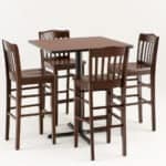 Hampton 25-Inch Wood Counter Stool with Black Finish, Black Wood Seat, and Jailhouse Back