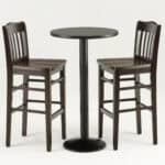 Hampton 25-Inch Wood Counter Stool with Black Finish, Black Wood Seat, and Jailhouse Back