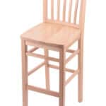 Hampton 25-Inch Wood Counter Stool with Natural Finish, Natural Wood Seat, and Jailhouse Back