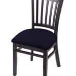Hampton 18-Inch Wood Chair with Black Finish, Canter Twilight 2.5-Inch Cushion Seat Seat, and Jailhouse Back