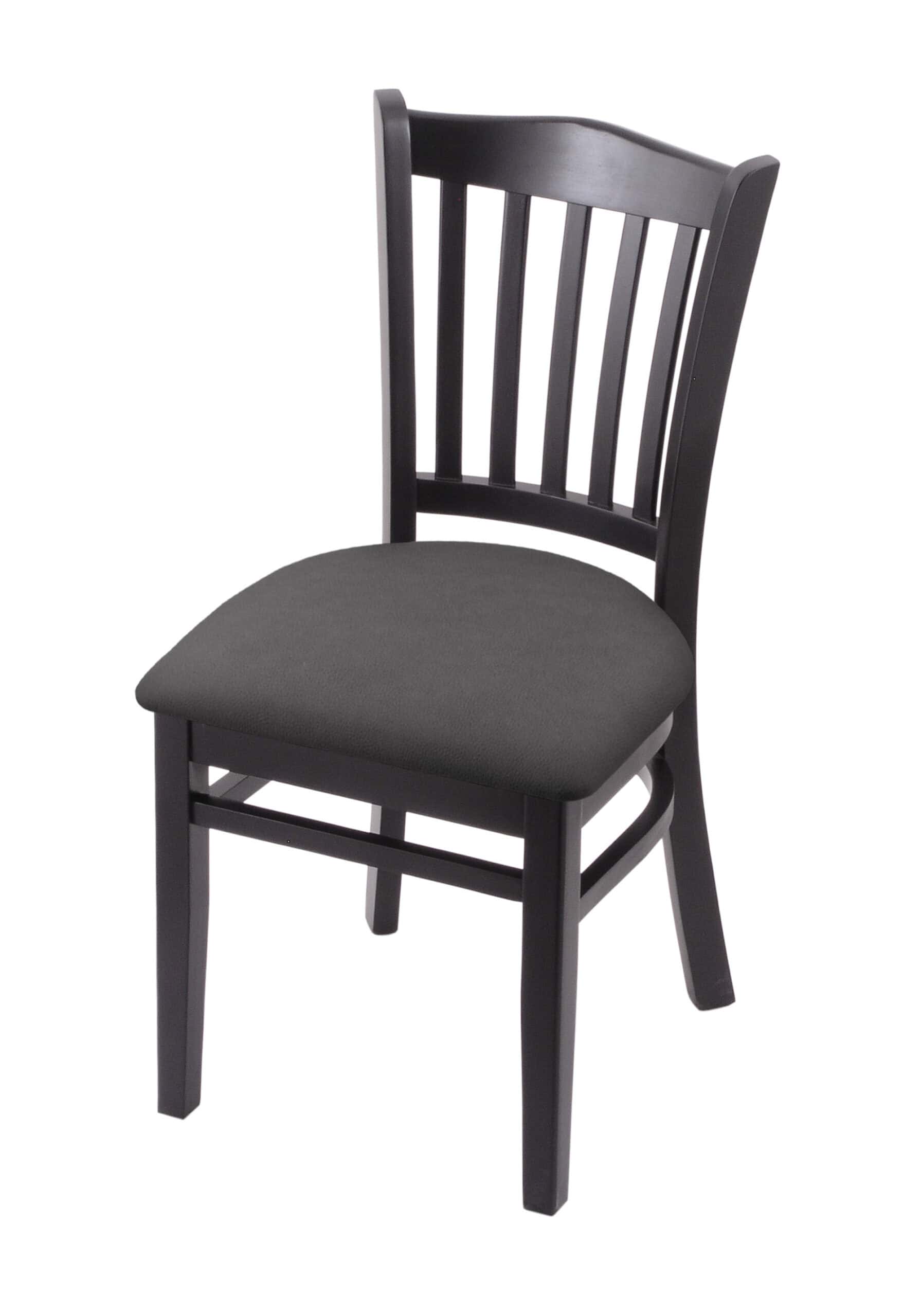 Hampton 18-Inch Wood Chair with Black Finish, Canter Storm 2.5-Inch Cushion Seat Seat, and Jailhouse Back 3 Hampton 18-Inch Wood Chair with Black Finish, Canter Storm 2.5-Inch Cushion Seat Seat, and Jailhouse Back