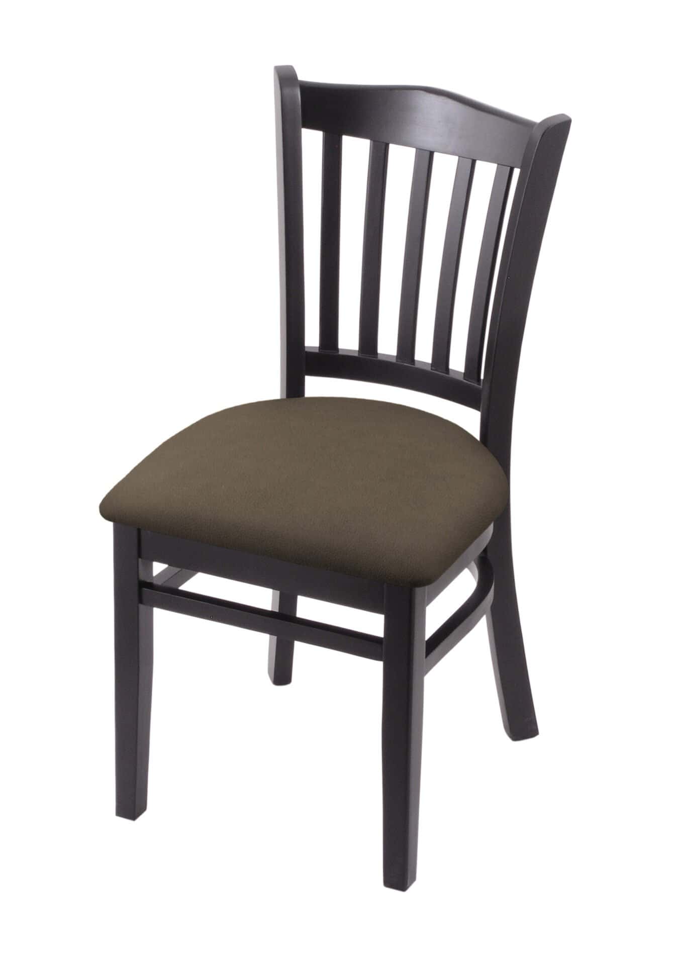 Hampton 18-Inch Wood Chair with Black Finish, Canter Earth 2.5-Inch Cushion Seat Seat, and Jailhouse Back 1 Hampton 18-Inch Wood Chair with Black Finish, Canter Earth 2.5-Inch Cushion Seat Seat, and Jailhouse Back