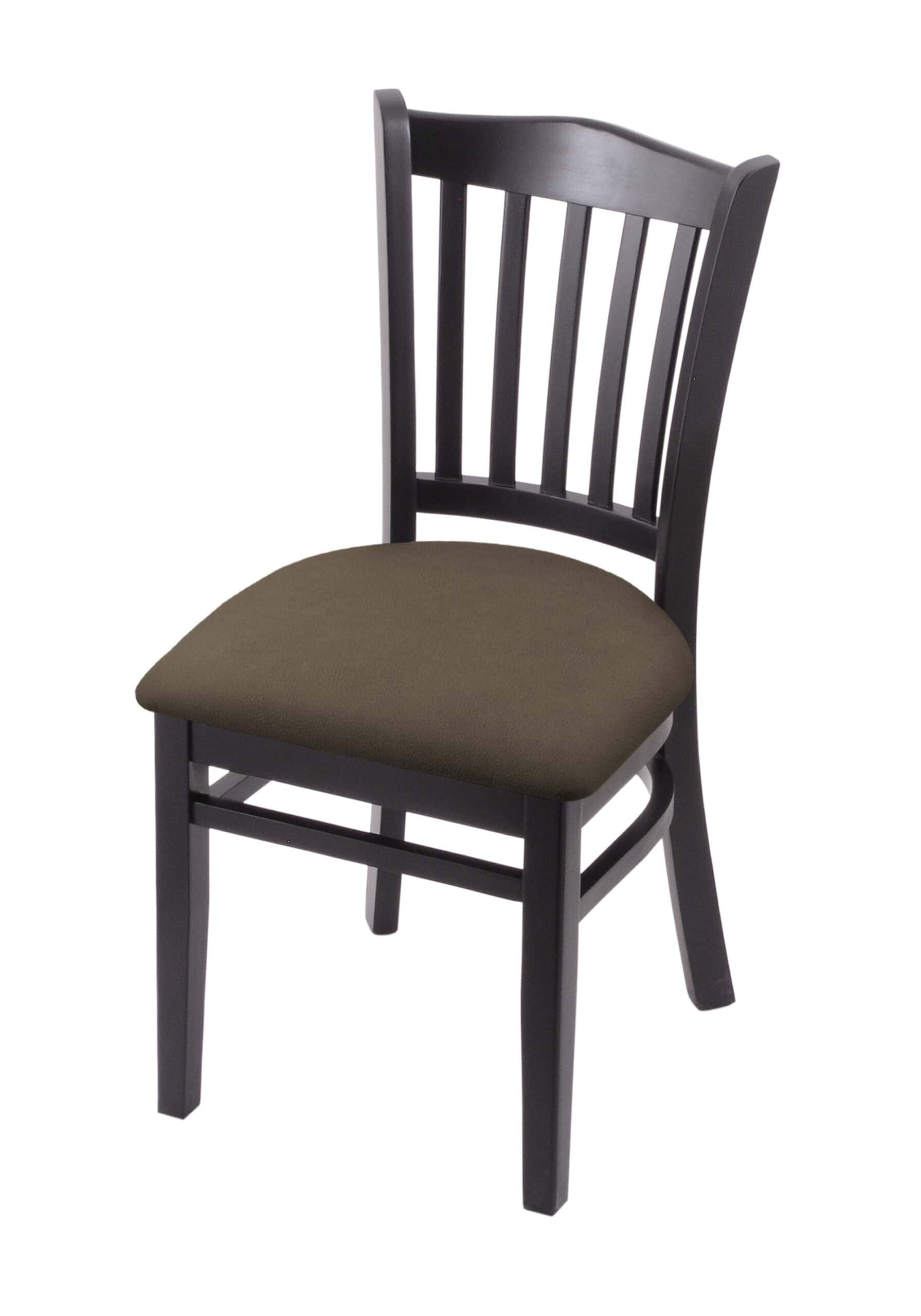 Hampton 18-Inch Wood Chair with Black Finish, Canter Earth 2.5-Inch Cushion Seat Seat, and Jailhouse Back 3 Hampton 18-Inch Wood Chair with Black Finish, Canter Earth 2.5-Inch Cushion Seat Seat, and Jailhouse Back