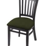 Hampton 18-Inch Wood Chair with Black Finish, Canter Pine 2.5-Inch Cushion Seat Seat, and Jailhouse Back