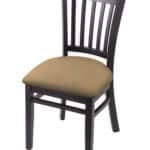 Hampton 18-Inch Wood Chair with Black Finish, Canter Sand 2.5-Inch Cushion Seat Seat, and Jailhouse Back