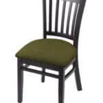 Hampton 18-Inch Wood Chair with Black Finish, Graph Parrot 2.5-Inch Cushion Seat Seat, and Jailhouse Back