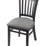 Hampton 18-Inch Wood Chair with Black Finish, Graph Alpine 2.5-Inch Cushion Seat Seat, and Jailhouse Back