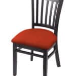 Hampton 18-Inch Wood Chair with Black Finish, Graph Poppy 2.5-Inch Cushion Seat Seat, and Jailhouse Back