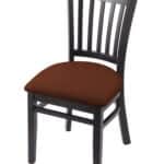 Hampton 18-Inch Wood Chair with Black Finish, Rein Adobe 2.5-Inch Cushion Seat Seat, and Jailhouse Back