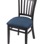 Hampton 18-Inch Wood Chair with Black Finish, Rein Bay 2.5-Inch Cushion Seat Seat, and Jailhouse Back