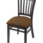 Hampton 18-Inch Wood Chair with Black Finish, Rein Thatch 2.5-Inch Cushion Seat Seat, and Jailhouse Back