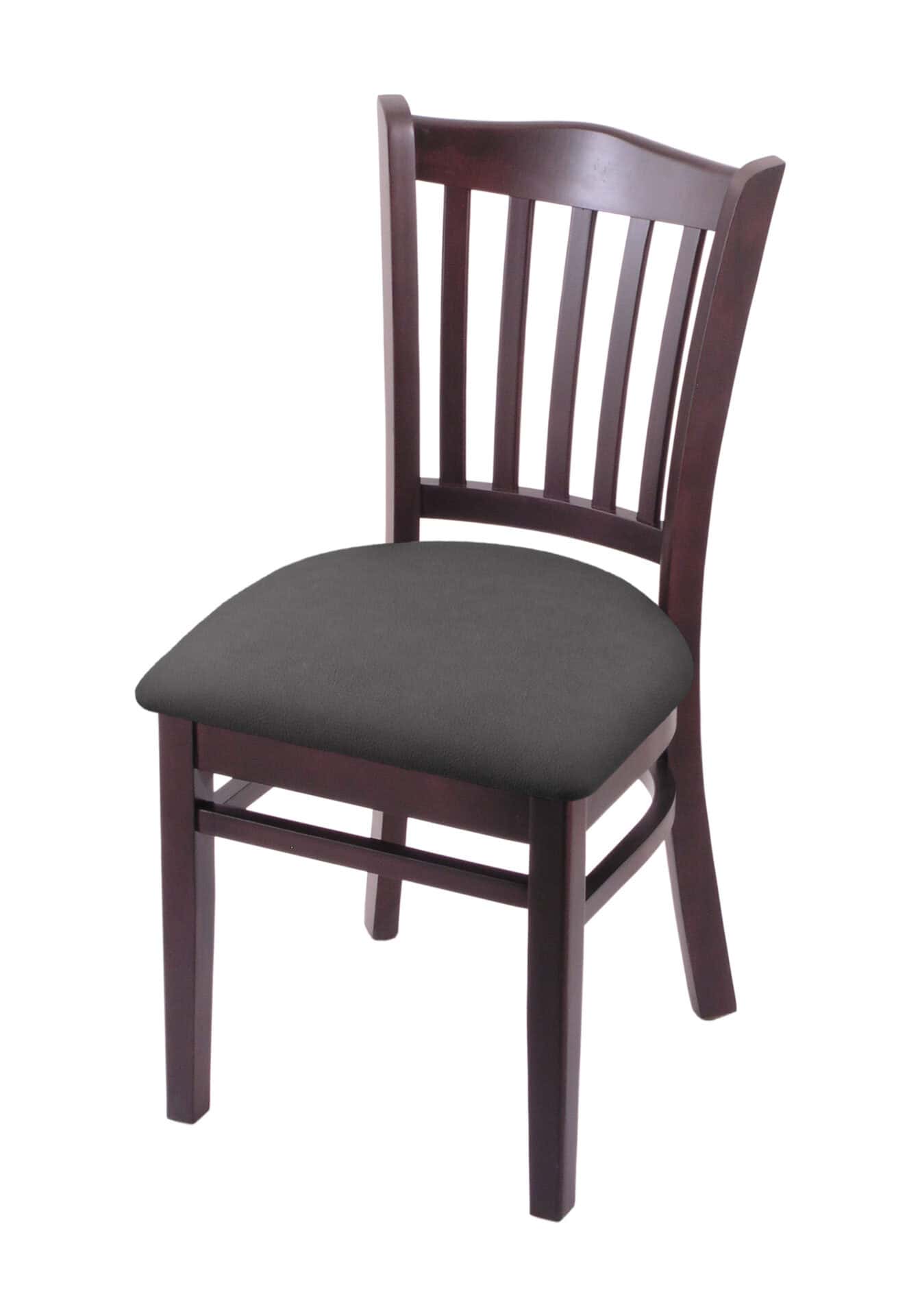Hampton 18-Inch Wood Chair with Dark Cherry Finish, Canter Storm 2.5-Inch Cushion Seat Seat, and Jailhouse Back 1 Hampton 18-Inch Wood Chair with Dark Cherry Finish, Canter Storm 2.5-Inch Cushion Seat Seat, and Jailhouse Back