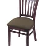 Hampton 18-Inch Wood Chair with Dark Cherry Finish, Canter Earth 2.5-Inch Cushion Seat Seat, and Jailhouse Back