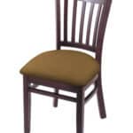 Hampton 18-Inch Wood Chair with Dark Cherry Finish, Canter Saddle 2.5-Inch Cushion Seat Seat, and Jailhouse Back