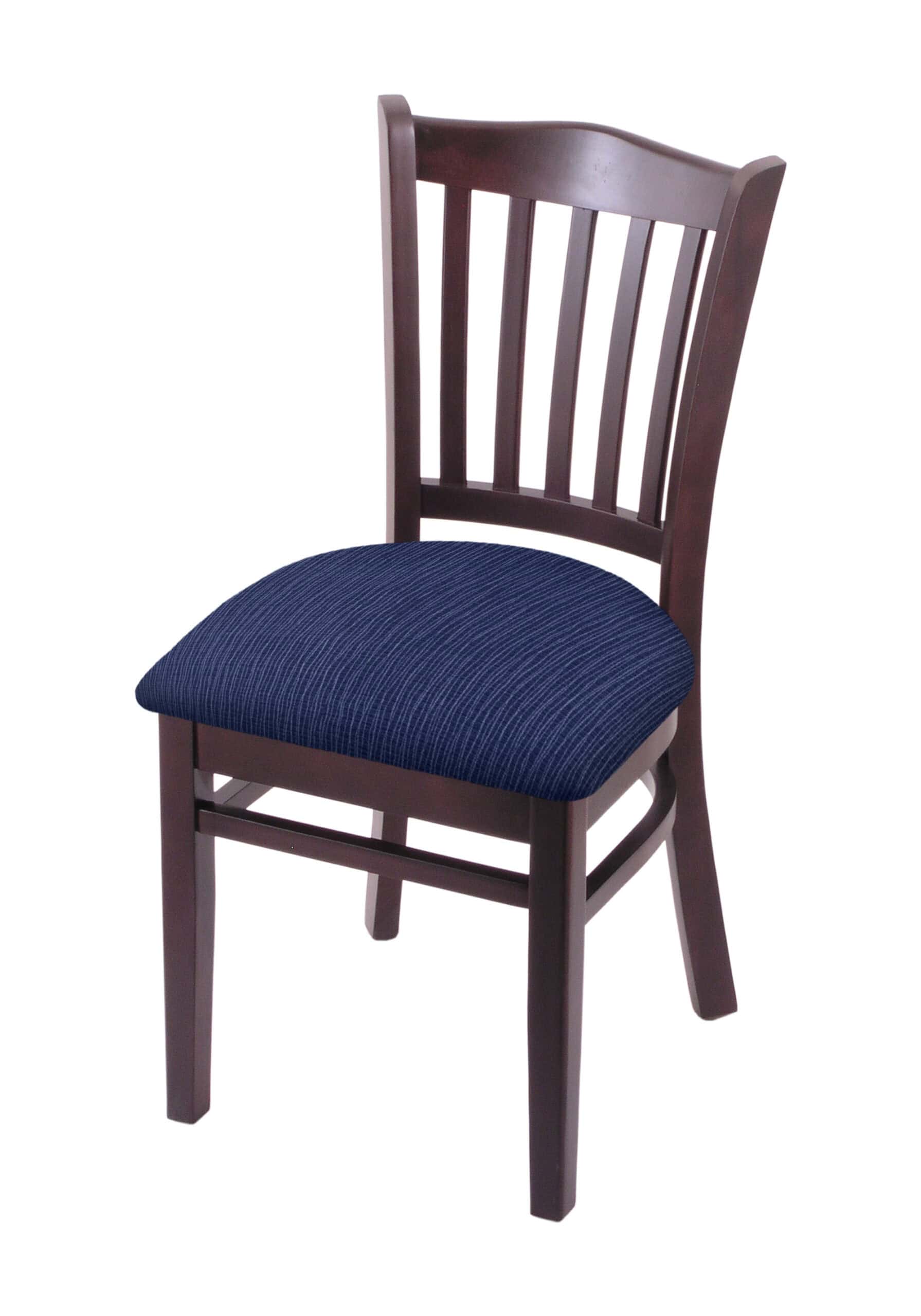 Hampton 18-Inch Wood Chair with Dark Cherry Finish, Graph Anchor 2.5-Inch Cushion Seat Seat, and Jailhouse Back 3 Hampton 18-Inch Wood Chair with Dark Cherry Finish, Graph Anchor 2.5-Inch Cushion Seat Seat, and Jailhouse Back