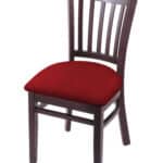 Hampton 18-Inch Wood Chair with Dark Cherry Finish, Graph Ruby 2.5-Inch Cushion Seat Seat, and Jailhouse Back