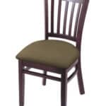 Hampton 18-Inch Wood Chair with Dark Cherry Finish, Graph Cork 2.5-Inch Cushion Seat Seat, and Jailhouse Back