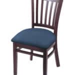 Hampton 18-Inch Wood Chair with Dark Cherry Finish, Rein Bay 2.5-Inch Cushion Seat Seat, and Jailhouse Back