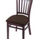 Hampton 18-Inch Wood Chair with Dark Cherry Finish, Rein Coffee 2.5-Inch Cushion Seat Seat, and Jailhouse Back