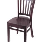 Hampton 18-Inch Wood Chair with Dark Cherry Finish, Dark Cherry 2.5-Inch Cushion Seat Seat, and Jailhouse Back