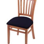 Hampton 18-Inch Wood Chair with Medium Finish, Canter Twilight 2.5-Inch Cushion Seat Seat, and Jailhouse Back