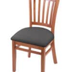 Hampton 18-Inch Wood Chair with Medium Finish, Canter Storm 2.5-Inch Cushion Seat Seat, and Jailhouse Back