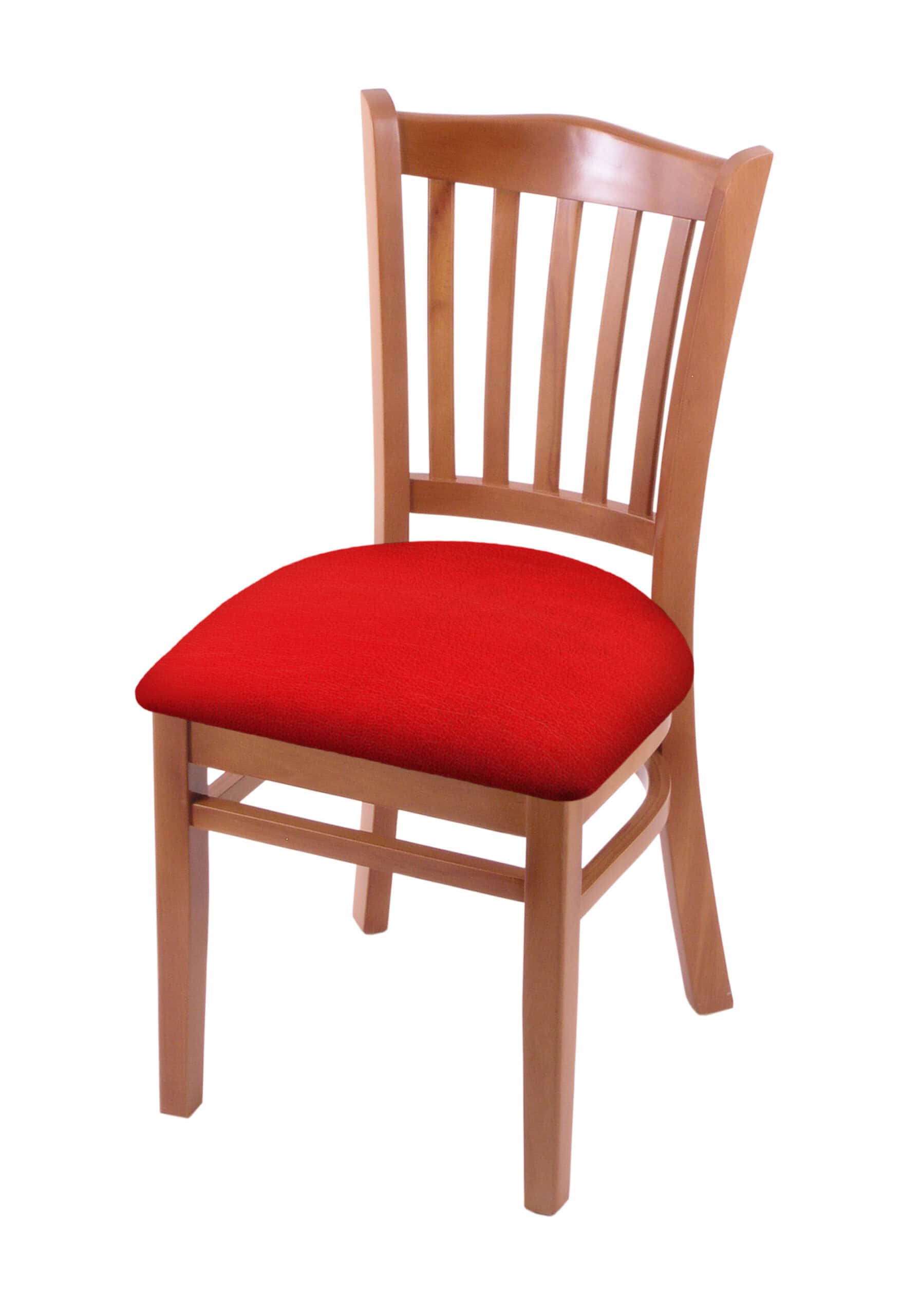 Hampton 18-Inch Wood Chair with Medium Finish, Canter Red 2.5-Inch Cushion Seat Seat, and Jailhouse Back 3 Hampton 18-Inch Wood Chair with Medium Finish, Canter Red 2.5-Inch Cushion Seat Seat, and Jailhouse Back