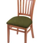 Hampton 18-Inch Wood Chair with Medium Finish, Graph Parrot 2.5-Inch Cushion Seat Seat, and Jailhouse Back