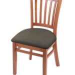 Hampton 18-Inch Wood Chair with Medium Finish, Graph Chalice 2.5-Inch Cushion Seat Seat, and Jailhouse Back