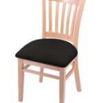 Hampton 18-Inch Wood Chair with Natural Finish, Canter Espresso 2.5-Inch Cushion Seat Seat, and Jailhouse Back
