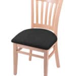 Hampton 18-Inch Wood Chair with Natural Finish, Graph Coal 2.5-Inch Cushion Seat Seat, and Jailhouse Back