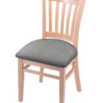 Hampton 18-Inch Wood Chair with Natural Finish, Graph Alpine 2.5-Inch Cushion Seat Seat, and Jailhouse Back